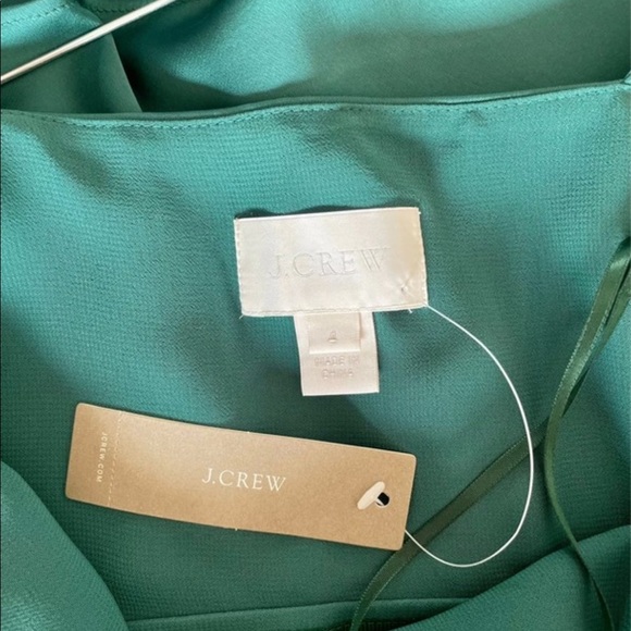 NWT J.Crew Emerald Green Satin Midi Dress – Size 4 - Picture 6 of 13